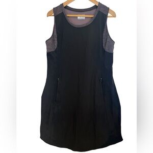 Columbia Omni Wick Athletic Tank Dress Black and Gray Pockets L